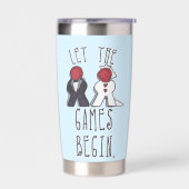 Lass der Games Begin Meeple Wedding Art Thermobecher (Links)