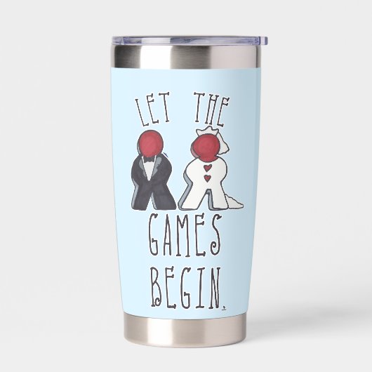Lass der Games Begin Meeple Wedding Art Thermobecher (Links)