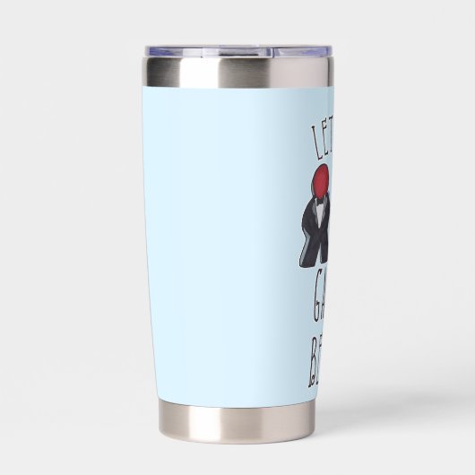 Lass der Games Begin Meeple Wedding Art Thermobecher (Vorderseite)