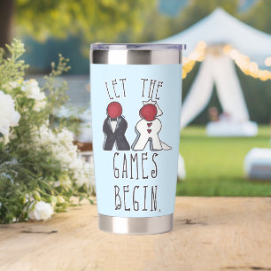 Lass der Games Begin Meeple Wedding Art Thermobecher