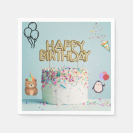 Lass der Geburtstagsparty mit unseren Servietten a