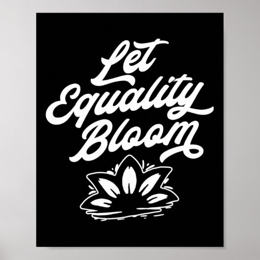 Lass der Gleichheit Bloom Retro Lotus Blume Pride Poster (Vorne)