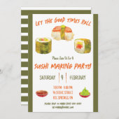 Lass der Good Times Roll, Sushi Themed Party Einladung (Vorne/Hinten)