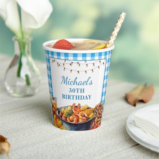 Lass der guten Zeiten kochen Meeresfrüchte Geburts Pappbecher (In Situ)