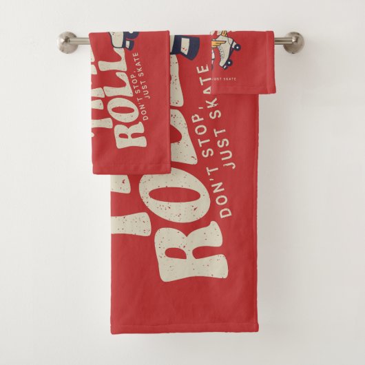 LASS DER GUTEN ZEITEN ROLL 80er RETRO ROLLER SKATE Badhandtuch Set (Insitu)