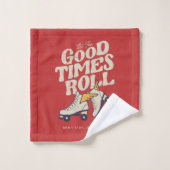 LASS DER GUTEN ZEITEN ROLL 80er RETRO ROLLER SKATE Badhandtuch Set (Waschlappen)