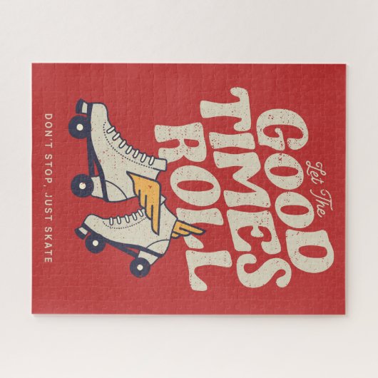 LASS DER GUTEN ZEITEN ROLL 80er RETRO ROLLER SKATE Puzzle (Horizontal)