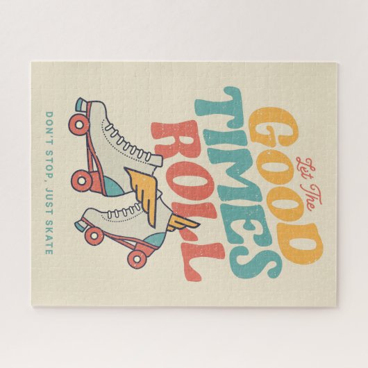 LASS DER GUTEN ZEITEN ROLL 80er RETRO ROLLER SKATE Puzzle (Horizontal)