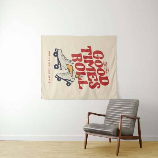 LASS DER GUTEN ZEITEN ROLL 80er RETRO ROLLER SKATE Wandteppich (Beispiel (Horizontal))