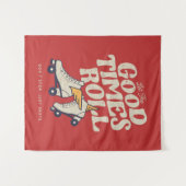 LASS DER GUTEN ZEITEN ROLL 80er RETRO ROLLER SKATE Wandteppich (Vorderseite (Horizontal))