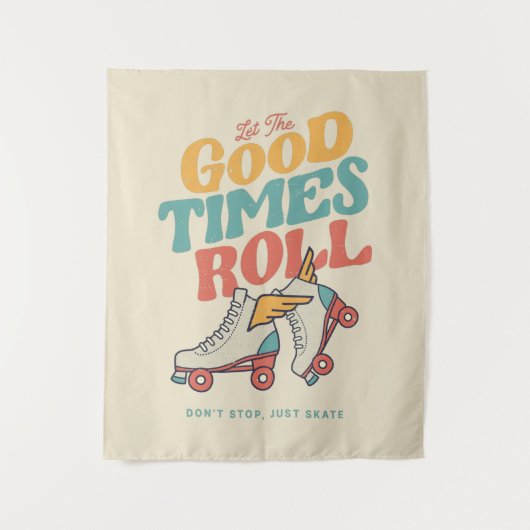 LASS DER GUTEN ZEITEN ROLL 80er RETRO ROLLER SKATE Wandteppich (Vorderseite)