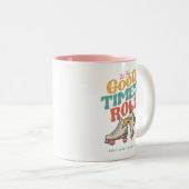 LASS DER GUTEN ZEITEN ROLL 80er RETRO ROLLER SKATE Zweifarbige Tasse (VorderseiteRechts)