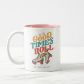 LASS DER GUTEN ZEITEN ROLL 80er RETRO ROLLER SKATE Zweifarbige Tasse (Links)