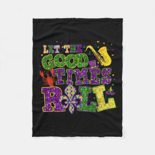 Lass der guten Zeiten Roll Mardi Gras Fat Dienstag Fleecedecke