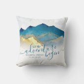 Lass der Hochzeit des Blauen Golfs Kissen (Vorderseite)