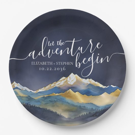 Lass der Hochzeit des Blauen Golfs Pappteller (Vorderseite)