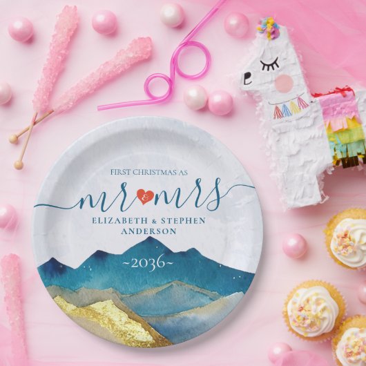 Lass der Hochzeit des Blauen Golfs Pappteller (Party)