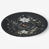 Lass der Hochzeit des Blauen Golfs Pappteller (Schrägansicht)