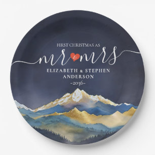 Lass der Hochzeit des Blauen Golfs Pappteller