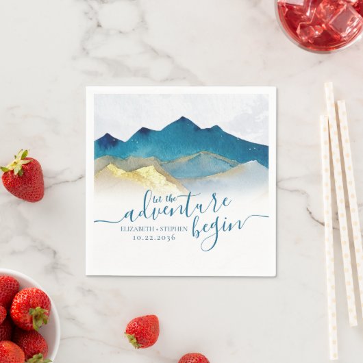 Lass der Hochzeit des Blauen Golfs Serviette (Beispiel)