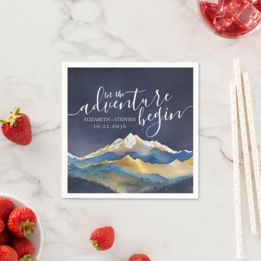 Lass der Hochzeit des Blauen Golfs Serviette (Beispiel)