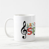 Lass der Musiksprache, Musiknotizen Kaffeetasse (Links)