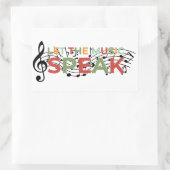 Lass der Musiksprache, Musiknotizen Rechteckiger Aufkleber (Tasche)