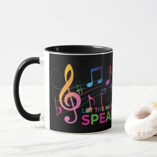 Lass der Musiksprache, Musiknotizen Tasse (Mit Donut)