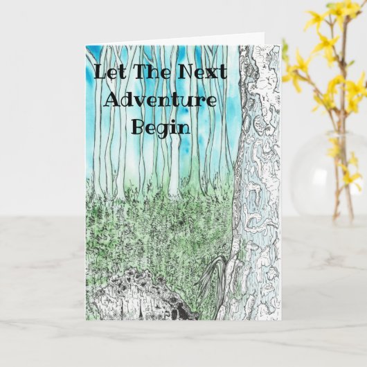 Lass der nächsten Abenteuer Begin Quality Artwork  Karte (Gelbe Blume)