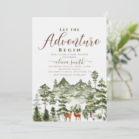 Lass der neutralen Baby-Dusche für den Adventure B Einladung (Stehend Vorderseite)