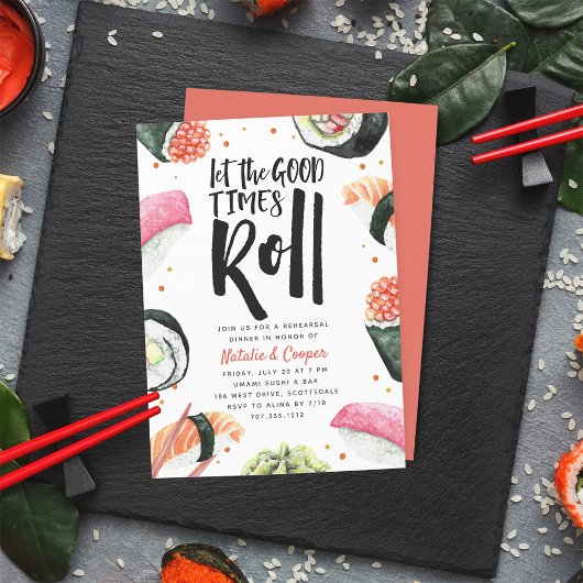 Lass der Rolle der guten Zeiten | Sushi Probe Dinn Einladung