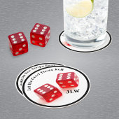 Lass der Rolle Gute Zeiten mit Initialen Runder Pappuntersetzer