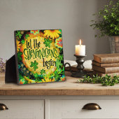 Lass der Shenanigans Begin irischen Kleeblatts Fotoplatte