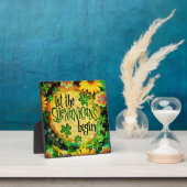 Lass der Shenanigans Begin irischen Kleeblatts Fotoplatte (InSitu)