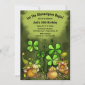 Lass der Shenanigans Begin Irish Gnomes Geburtstag Einladung (Vorderseite)