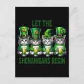 Lass der Shenanigans Begin St Patrick's - Cat Postkarte (Vorderseite)