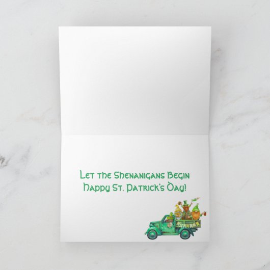 Lass der Shenanigans Begin St. Patrick's Day Karte (Innenseite)
