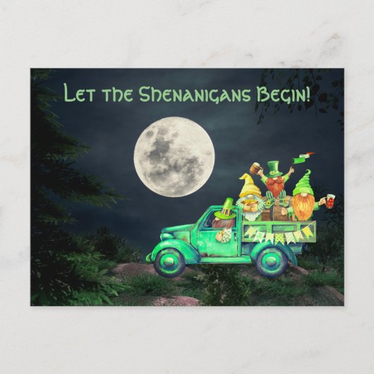 Lass der Shenanigans Begin St. Patrick's Day Postkarte (Vorderseite)
