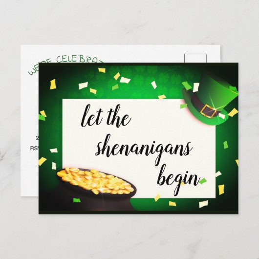 Lass der Shenanigans Begin St Patricks Einladung (Vorne/Hinten)