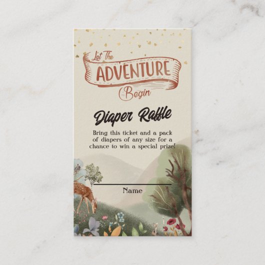 Lass der Tickets für das Abenteuer "Windeln" (Vorderseite)