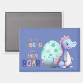 Lass der Welt höre deine ROAR! Niedliches Aquarell Magnet (Vorderseite/Rückseite)