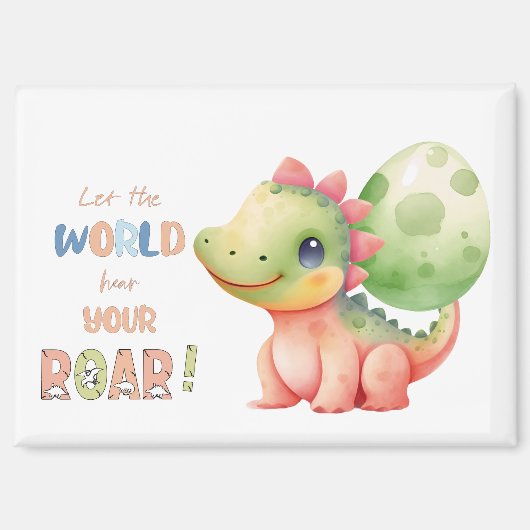 Lass der Welt höre deine ROAR! Niedliches Aquarell Magnet (Vorderseite)