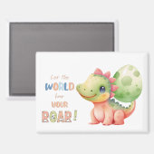 Lass der Welt höre deine ROAR! Niedliches Aquarell Magnet (Vorderseite/Rückseite)