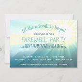 Lass des Abenteuer Begin Sunset Farewell Party Einladung (Vorderseite)