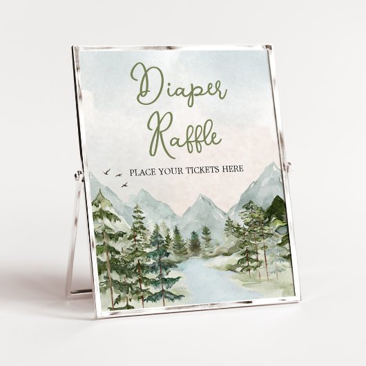 Lass des Abenteuer Begin Woodland Diaper Raffle Poster