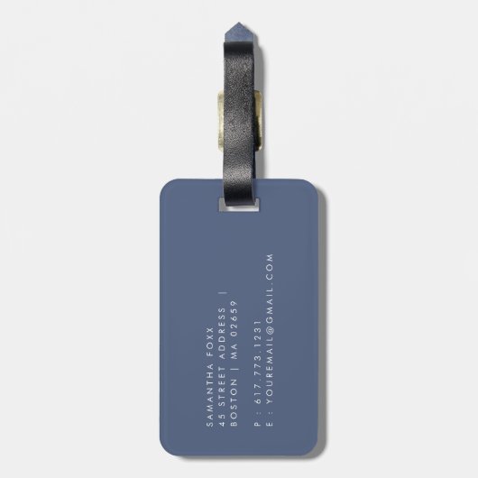 Lass des Abenteuers Begin Bloral Gepäckanhänger (Rückseite vertikal)