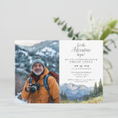 Lass des Abenteuers Begin Mountain Foto Rente Einladung (Stehend Vorderseite)
