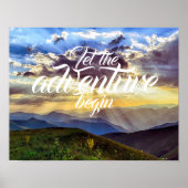 Lass des Abenteuers Begin // Mountain Sunset Poster (Vorne)