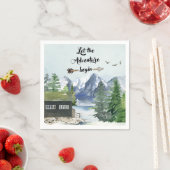 Lass des Abenteuers Begin Rustikale Wasserfarbe Serviette (Beispiel)