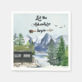 Lass des Abenteuers Begin Rustikale Wasserfarbe Serviette (Vorderseite)